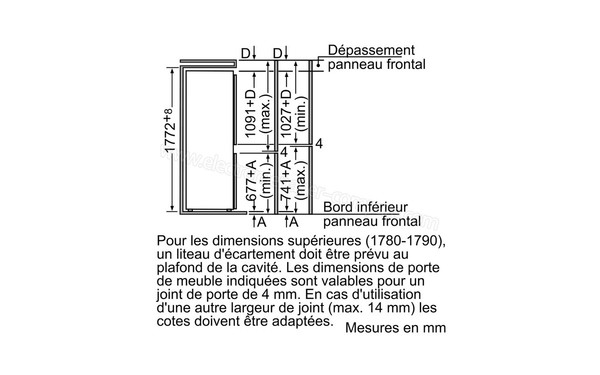 NEFF K4434X6FF - Schema d'encastrement 2