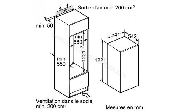 NEFF K6624X6FF - Schema d'encastrement