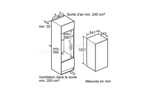 NEFF K6654X8FF - Schema d'encastrement