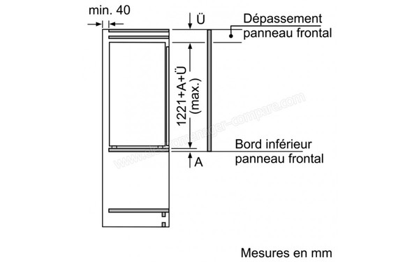 NEFF KI1413F30 - Sch&eacute;ma de montage de la porte d'habillage