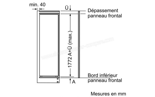 NEFF KI1813F30 - Sch&eacute;ma de montage de la porte d'habillage