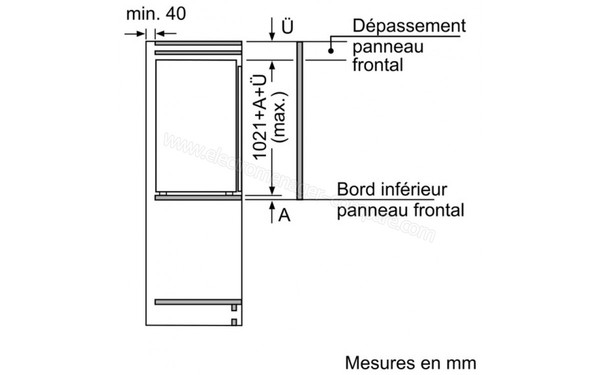NEFF KI2322F30 - Sch&eacute;ma de montage de la porte d'haillage