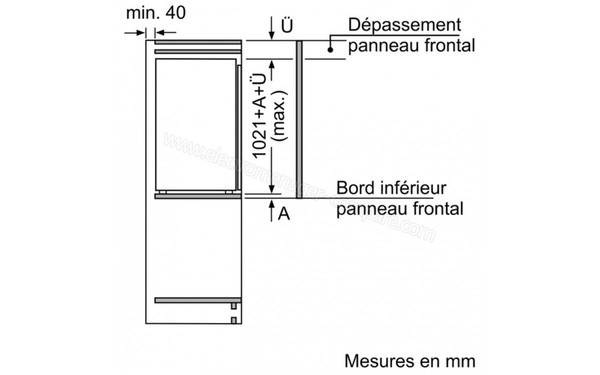 NEFF KI2323F30 - Sch&eacute;ma de montage de la porte d'habillage
