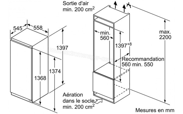 NEFF KI8513D30 - Sch&eacute;ma d'encastrement