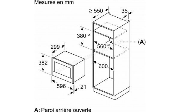 NEFF NR4WR21N1 - Dimensions