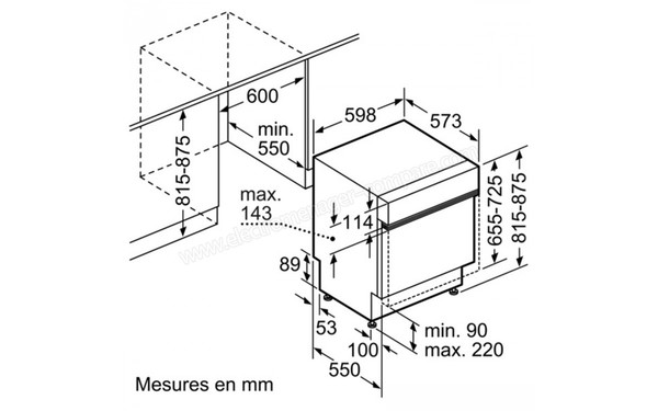 NEFF S41N53S7EU - Schema d'encastrement