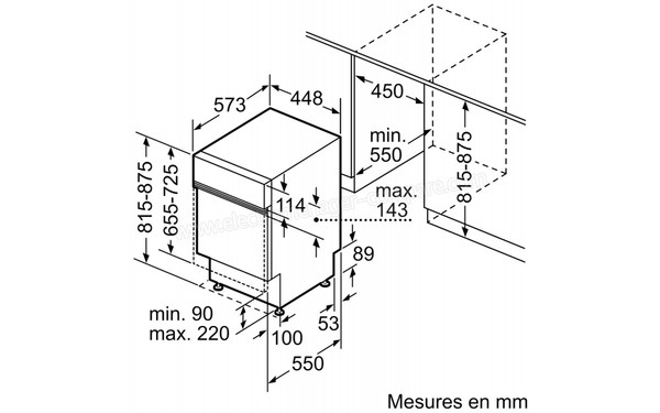 NEFF S48E50N1EU - Sch&eacute;ma d'encastrement