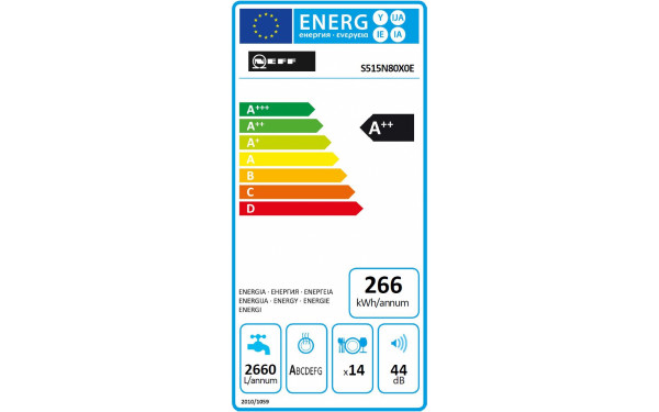 NEFF S515N80X0E - &Eacute;tiquette &eacute;nergie