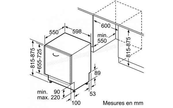 NEFF S51L50X1EU - Sch&eacute;ma d'encastrement