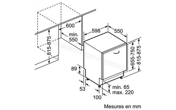 NEFF S71N65X4EU - Schema d'encastrement