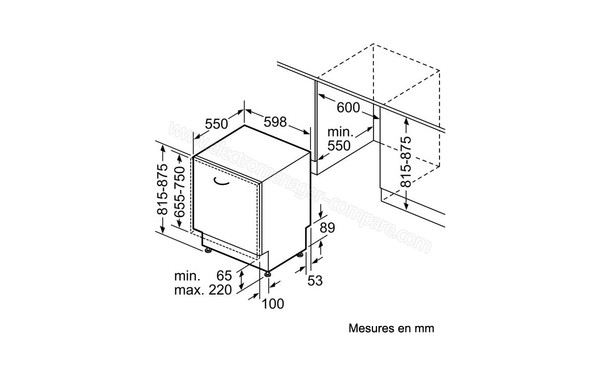 NEFF S71N65X5EU - Sch&eacute;ma d'encastrement