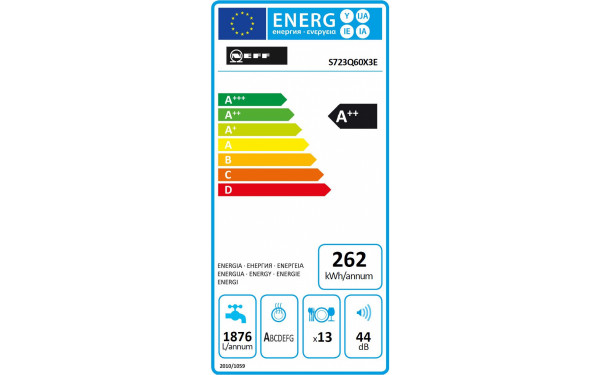 NEFF S723Q60X3E - &Eacute;tiquette &eacute;nergie