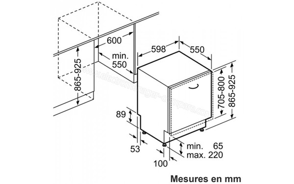 NEFF S72N65X4EU - Sch&eacute;ma d'encastrement