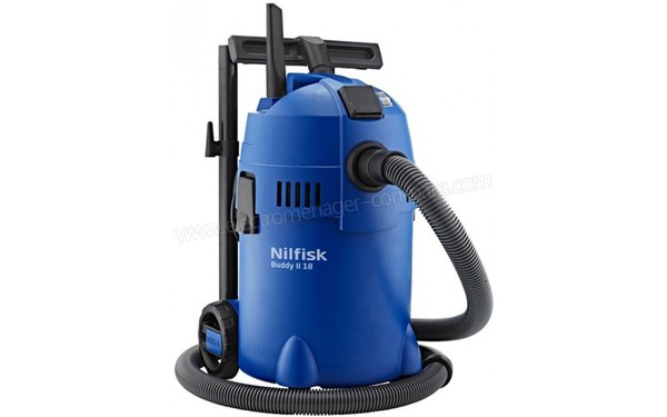 NILFISK BUDDY II 18 T - Vue 3/4 gauche, accessoires clips&eacute;s