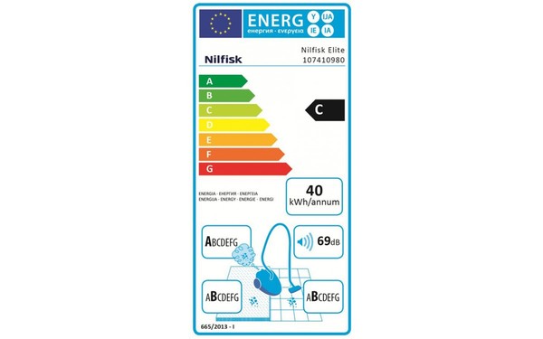 NILFISK Elite P Classic Midnight - &Eacute;tiquette &eacute;nergie