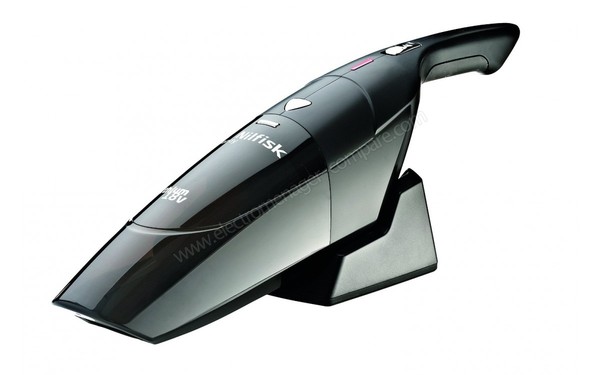 NILFISK Handy Premium - Vue 3/4 droite sur support de charge