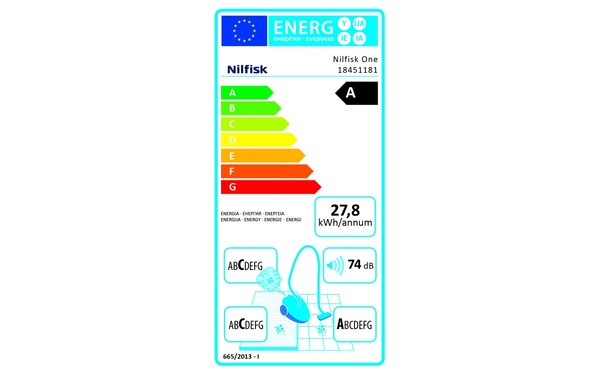NILFISK One Yellow - &Eacute;tiquette &eacute;nergie