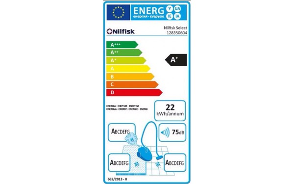 NILFISK Select SBCO13P08A1 Comfort - &Eacute;tiquette &eacute;nergie