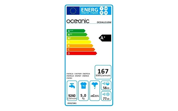 OCEANIC OCEALL510W - &Eacute;tiquette &eacute;nergie