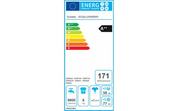 OCEANIC OCEALL610DDW1 - &Eacute;tiquette &eacute;nergie