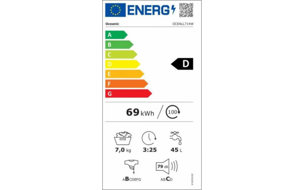 OCEANIC OCEALL714W - &Eacute;tiquette &eacute;nergie v2