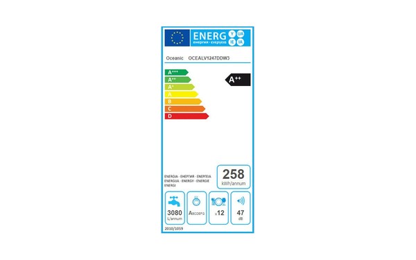 OCEANIC OCEALV1247DDW3 - &Eacute;tiquette &eacute;nergie