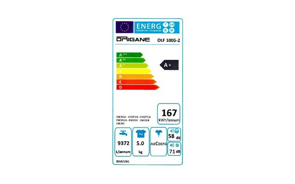 ORIGANE OLF 1005-2 - &Eacute;tiquette &eacute;nergie