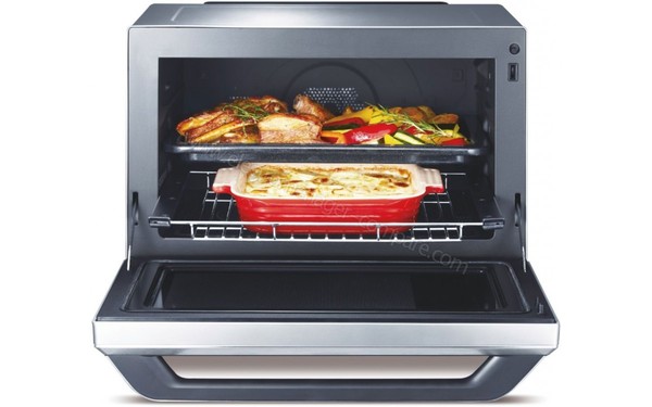 PANASONIC NN-CS894SEPG - Vue de face porte ouverte  (cr&eacute;dit : Boulanger)