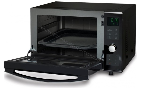 PANASONIC NN-DF383BGPG - Vue 3/4 droite, porte ouverte