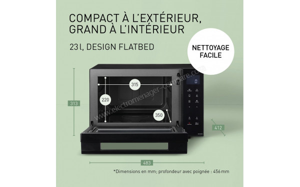 PANASONIC NN-DF38PBEPG - Dimensions (cr&eacute;dit : Darty)
