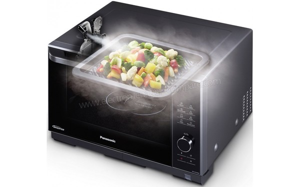 PANASONIC NN-DS596MEPG - Vue 3/4 droite cuisson vapeur