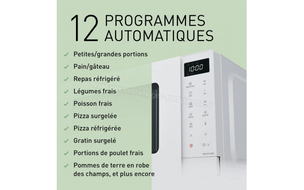 PANASONIC NN-GT21QWEPG - Vue des programmes