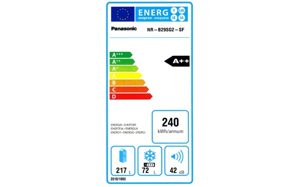 PANASONIC NR-B29SG2-SF - &Eacute;tiquette &eacute;nergie