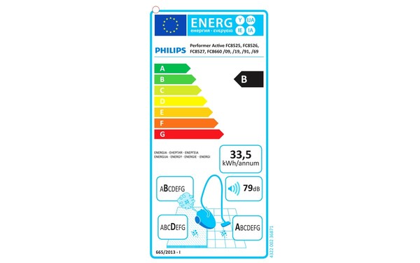 PHILIPS FC8527/09 - &Eacute;tiquette &eacute;nergie