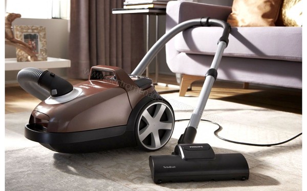 PHILIPS FC8726/09 - Vue 3/4 droite avec Turbo brosse