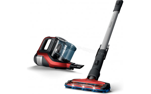 PHILIPS XC7042/01 - Vue 3/4 gauche aspirateur &agrave; main + brosse