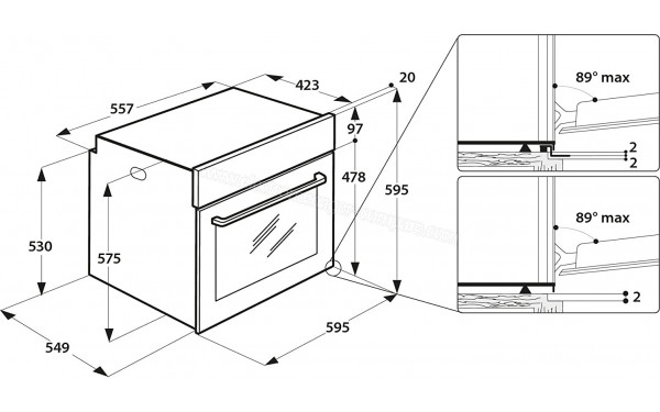 PRIVILEG PBWR6 OH5F IN - Dimensions