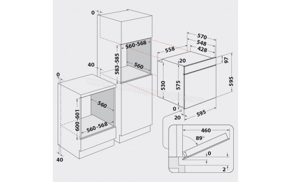PRIVILEG PBWR6 OH5V IN - Dimensions