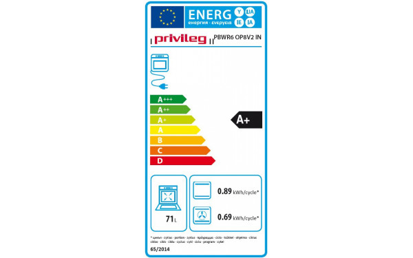 PRIVILEG PBWR6 OP8V2 IN - &Eacute;tiquette &eacute;nergie