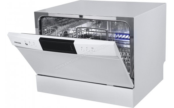 PROLINE CDW49ELW Compact - Vue 3/4 droite avec porte ouverte (cr&eacute;dit : Darty)