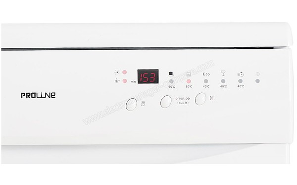 PROLINE FDP12649W - Panneau de commandes (cr&eacute;dit : Darty)