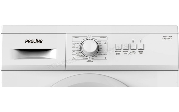 PROLINE FP581WH - Panneau de commandes (cr&eacute;dit : Darty)