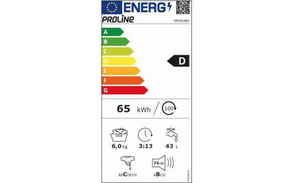 PROLINE FP601WH - &Eacute;tiquette &eacute;nergie v2