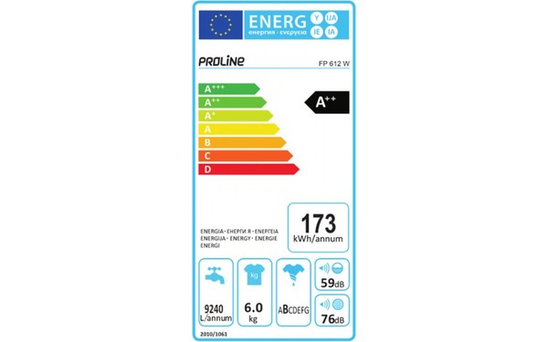 PROLINE FP 612 W - &Eacute;tiquette &eacute;nergie