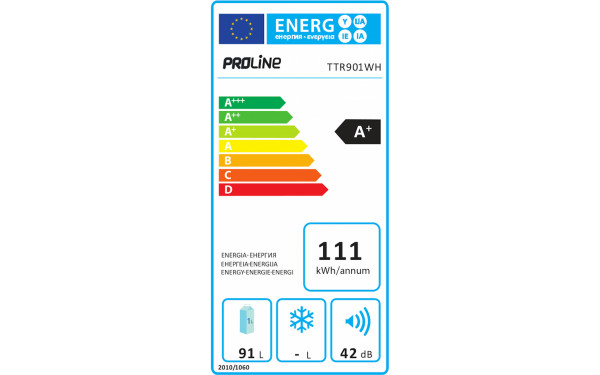PROLINE TTR901WH - &Eacute;tiquette &eacute;nergie