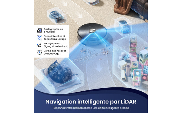 PROSCENIC M9 Pro Noir - Navigation intelligente par LiDAR