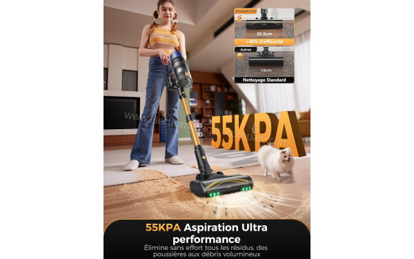 PROSCENIC P15+ - Puissance d'aspiration