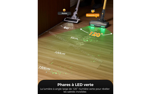 PROSCENIC P15+ - Phares &agrave; LED verte
