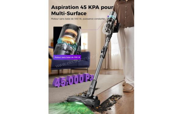 PROSCENIC P16 Gris - Puissance d'aspiration