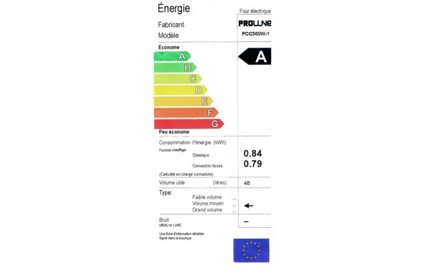 PROLINE PCC560 W-1 - &Eacute;tiquette &eacute;nergie